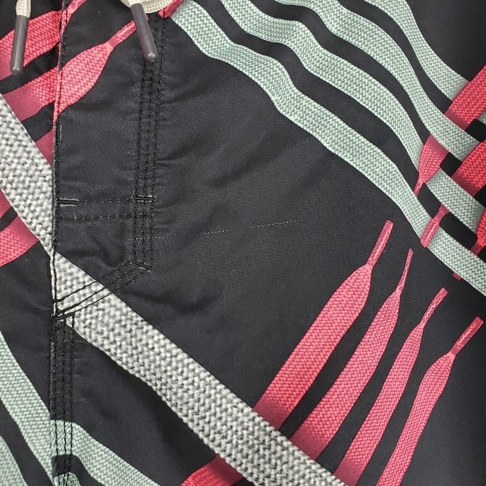 Nike 6.0 Men's Black Gray with Multi-colored Shoe Strings Swim Shorts Size 34 - Picture 12 of 13